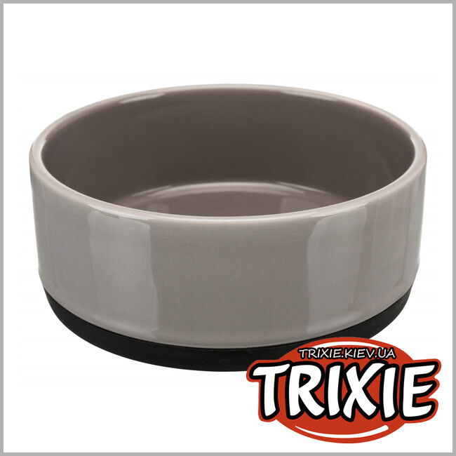 ТРИКСИ Украина - Миска керамическая с резиновой кромкой TRIXIE (0.75л/16см, серая)