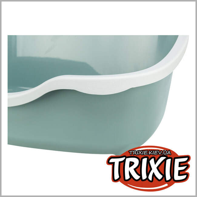 ТРИКСИ Украина - Туалет для кота "Davio" Trixie 40560 с высоким бортиком, 56х26х39см, зеленый/белый