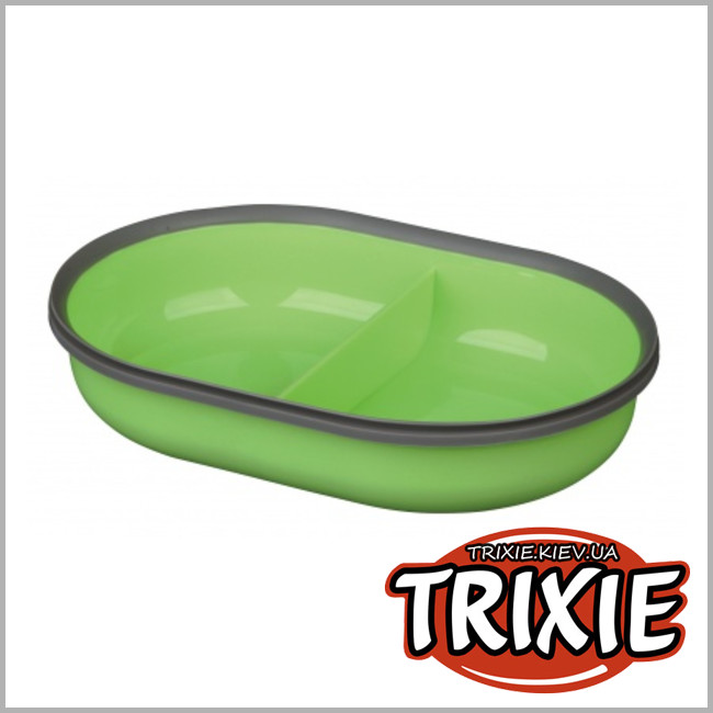ТРИКСИ Украина - Миска двойная для собак TRIXIE - SureFeed (Цвет: зеленый)