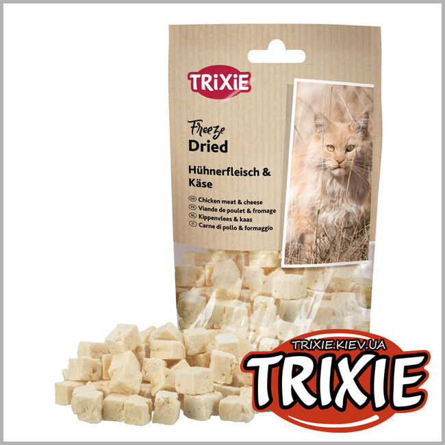 ТРИКСИ Украина - Сублимированное мясо для кошек Trixie 42805 "Freeze Dried" (курица/творог), 25гр