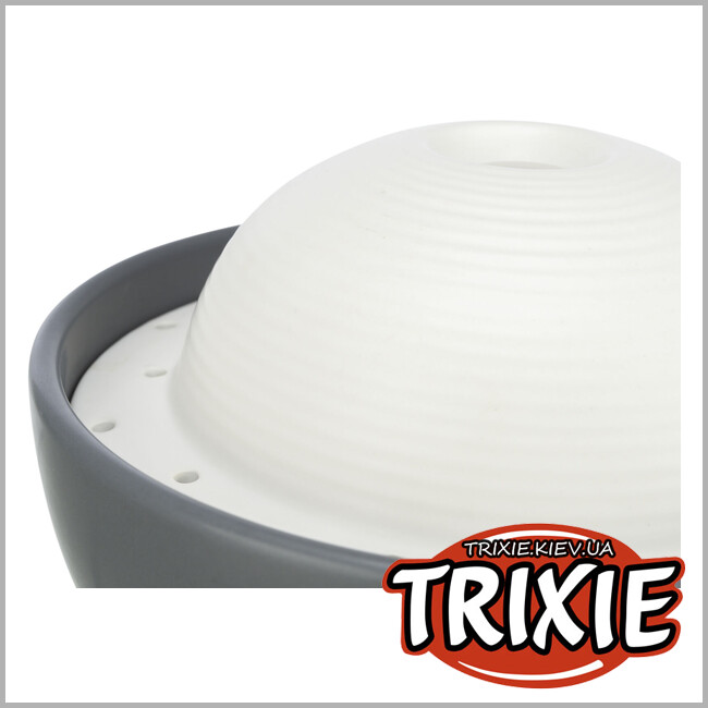 ТРИКСИ Украина - Фонтан для собак Trixie 24448 Vital Dome керамический 1,5л 20х10х20 см серо-белый