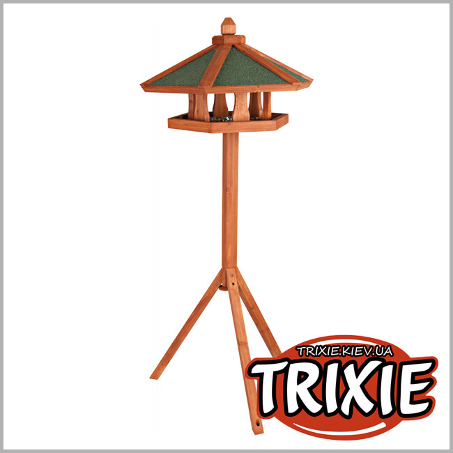 ТРИКСИ Украина - Кормушка для птиц TRIXIE - Natura со стойкой (65х46 см/1,45 м, коричневый)