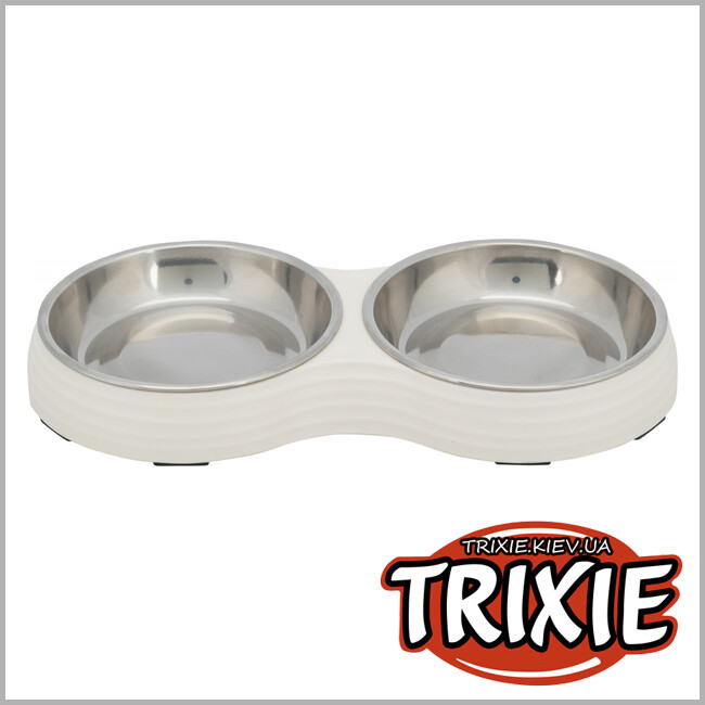 ТРИКСИ Украина - Стойка с двойной миской Trixie Bowl Set (не скользит 2*0.2 L / 13см)