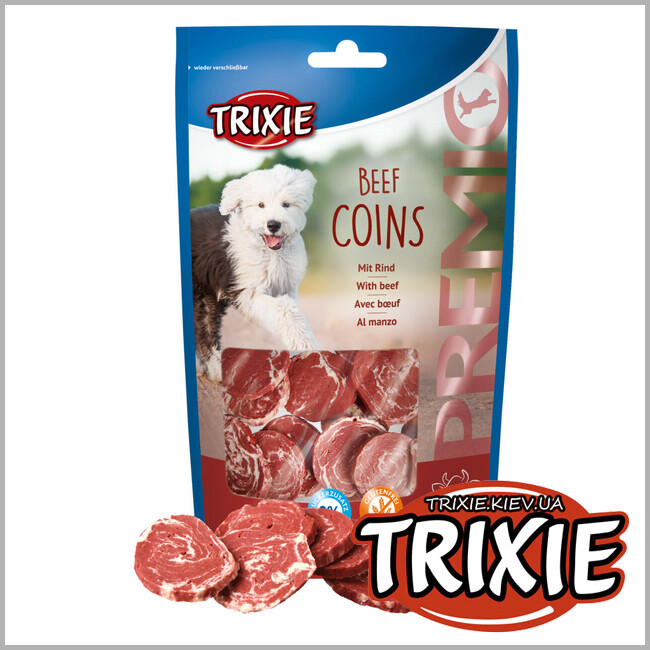 ТРИКСИ Украина - Лакомство для собак Trixie 31706 PREMIO Beef Coins говядина 100г