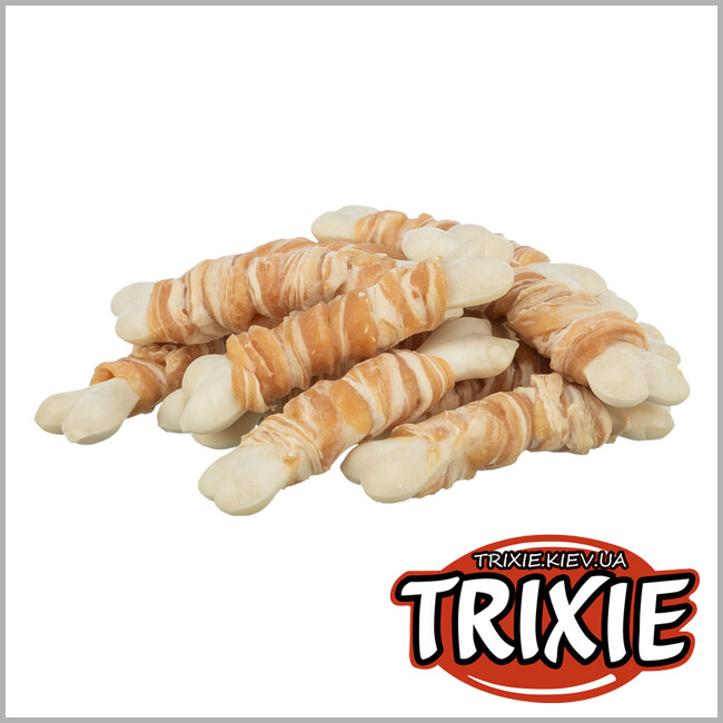 ТРИКСИ Украина - Жевательные косточки для собак Trixie 31540 "Marbled Chickies" (курица/треска), 100гр