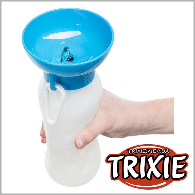 ТРИКСИ Украина - Бутылка дорожная с поилкой TRIXIE Bottle with Drinking Bowl (550ml)