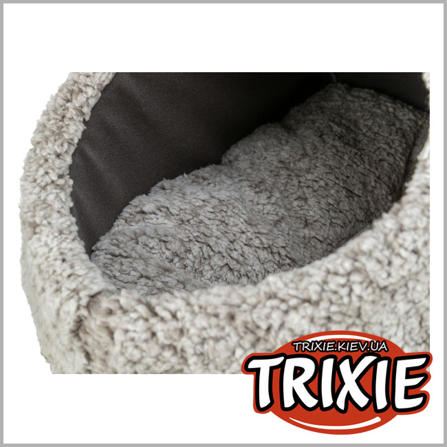 ТРИКСИ Украина - Лежак-пещера для животных Trixie "Calida" с теплоотражающей вставкой, 50х30х35см, серый/бело-черный