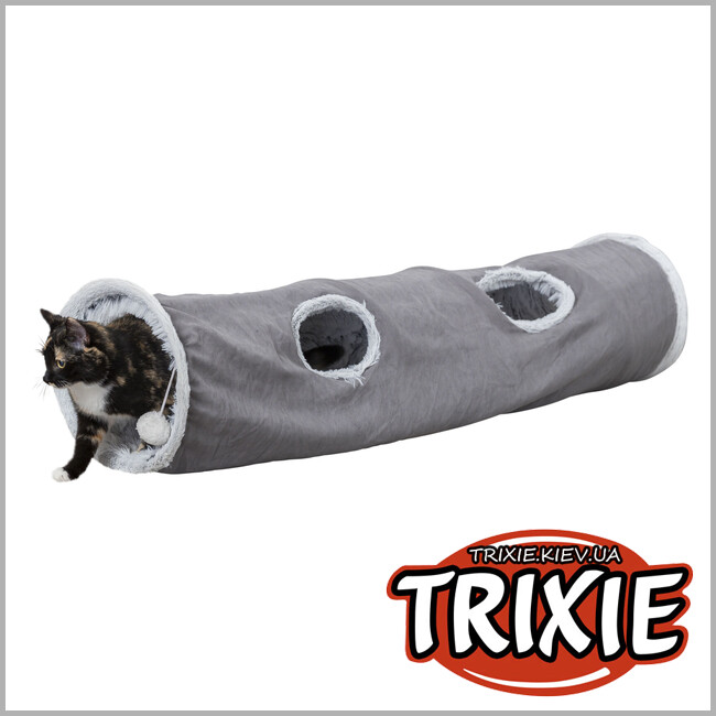 ТРИКСИ Украина - Игровой туннель Trixie 43044 "Harvey" (плюш), 27х116 см, серый