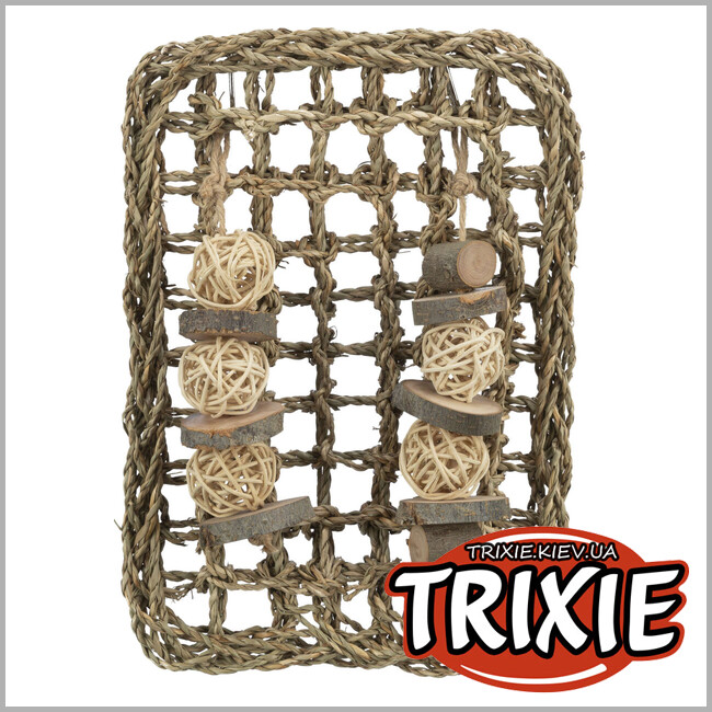 ТРИКСИ Украина - Килимок с игрушками Trixie 61812 для гризунов (водорості/дерево/ротанг), 18х30см