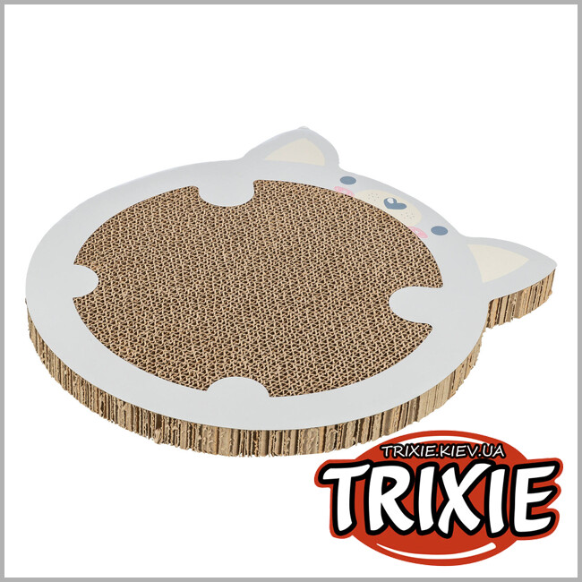 ТРИКСИ Украина - Царапка для котят Trixie 48041 картонная в форме хомяка с кошачьей мятой 31х2,5х32,5 см светло-серая