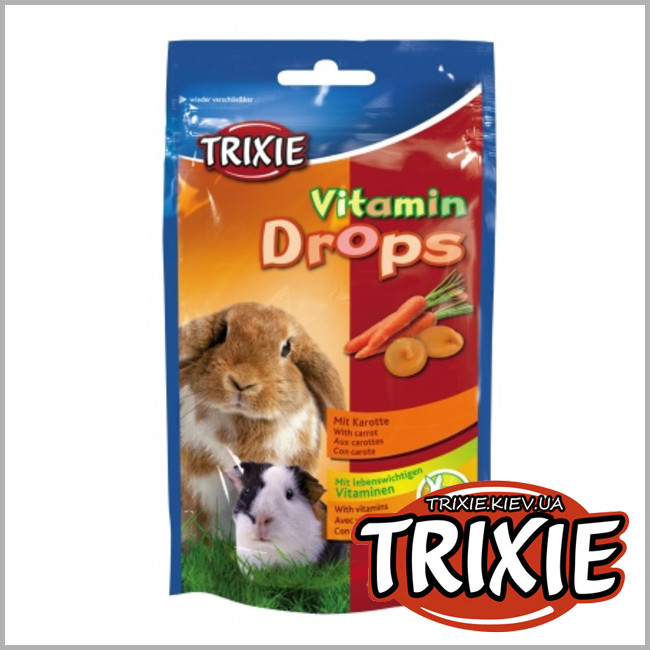 ТРИКСИ Украина - Витаминные дропсы для грызунов TRIXIE (Вкус: морковь 75g)