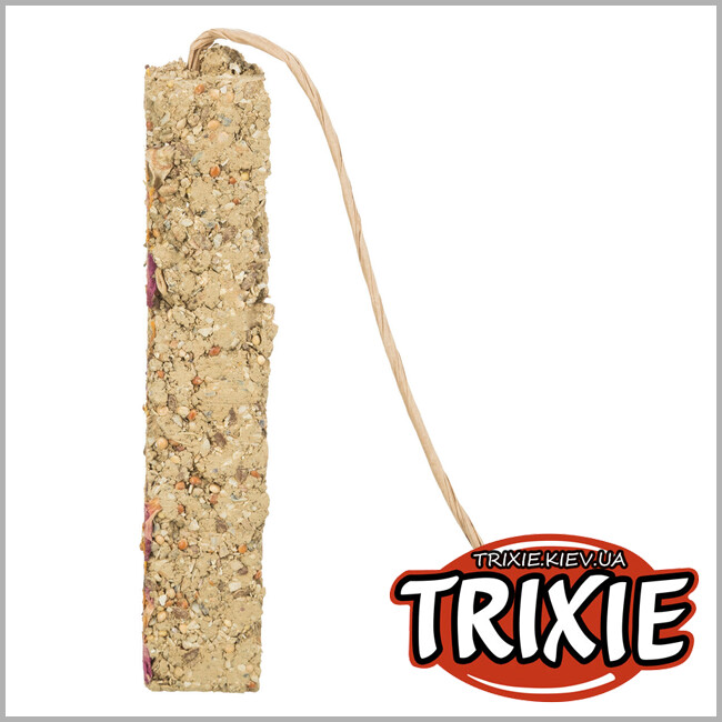 ТРИКСИ Украина - Глиняная палочка для попугаев Trixie 50553 с цветами, 2шт/250 гр