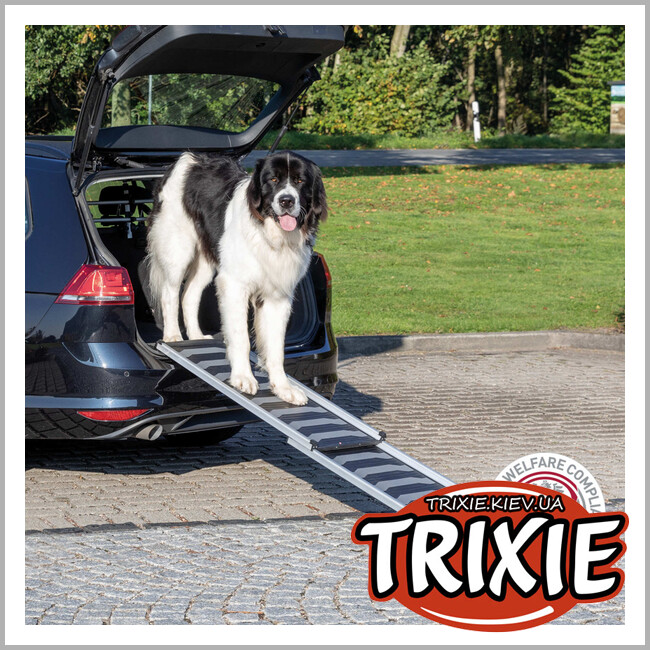 ТРИКСИ Украина - Пандус складной Petwalk-TRIXIE (40 х 102–170 см, 6,2 кг, до 100 кг, черный/серый)