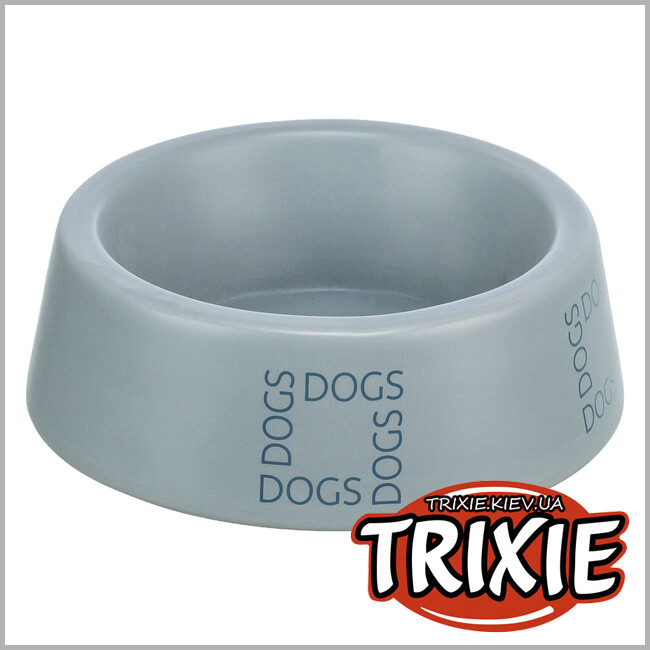 ТРИКСИ Украина - Миска для собак Trixie 25224 керамическая 0,4 л диаметр 16 см серо-голубая