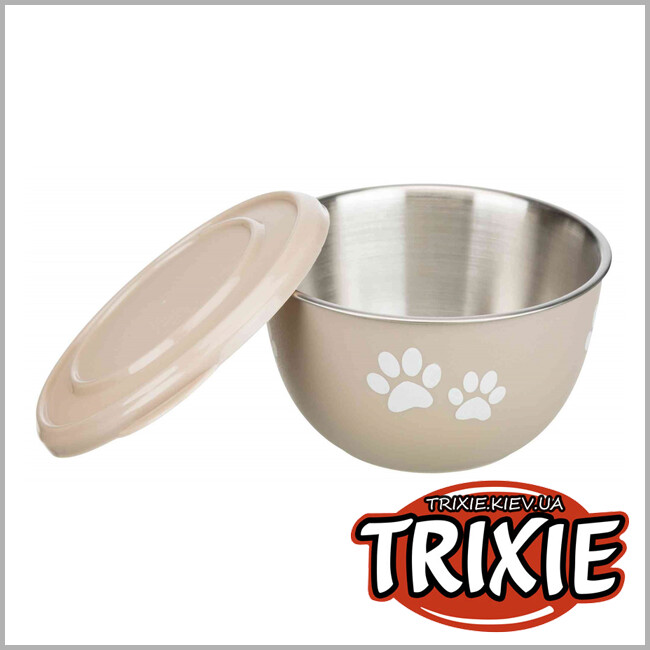ТРИКСИ Украина - Миска с крышкой TRIXIE (металл/пластик, 0.35л/11см)