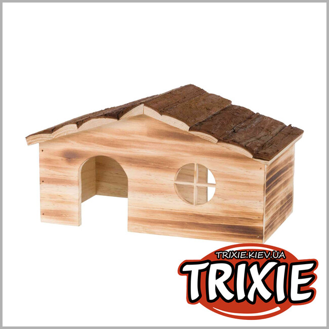 ТРИКСИ Украина - Домик для морских свинок Trixie 61971 "Ragna" 2 входа (дерево/кора), 35х18х20см