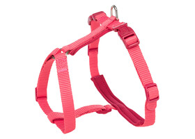 Шлея с поводком для кота TRIXIE - Premium H-Harness (XL: 33–57 см/13 мм, 1.20 м, коралл) - Trixie