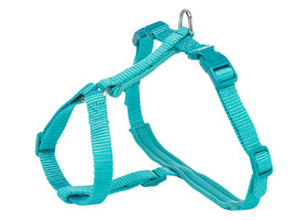 Шлея с поводком для кота TRIXIE - Premium H-Harness (XL: 33–57 см/13 мм, 1.20 м, океан) - Trixie