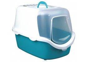 Туалет с дверцей и лопаткой  Trixie Vico  Open Top Litter Tray (+лопатка 40*40*56см аквамарин/белый) - Trixie