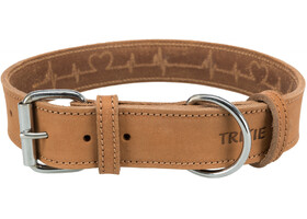 Ошейник Rustic из кожи Сердцебиение Trixie Heartbeat  (L-XL: 55-65 см/40 мм, коричневый) - Trixie