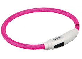 Светящийся USB ошейник TRIXIE (USB 35см / 7мм розовый) - Trixie