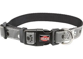 Ошейник для собак Trixie 12224 Silver Reflect с лапами светоотражающий серый размер L-XL 40-65 см/25 мм - Trixie