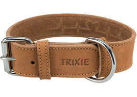 Ошейник Rustic из кожи Сердцебиение Trixie Heartbeat  (L: 47-55 см/40 мм, коричневый) - Trixie