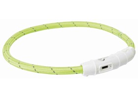 Ошейник для собак Trixie 12700 Flash Light Ring USB с подсветкой силиконовый зеленый размер XS-S 35 см/7 мм - Trixie