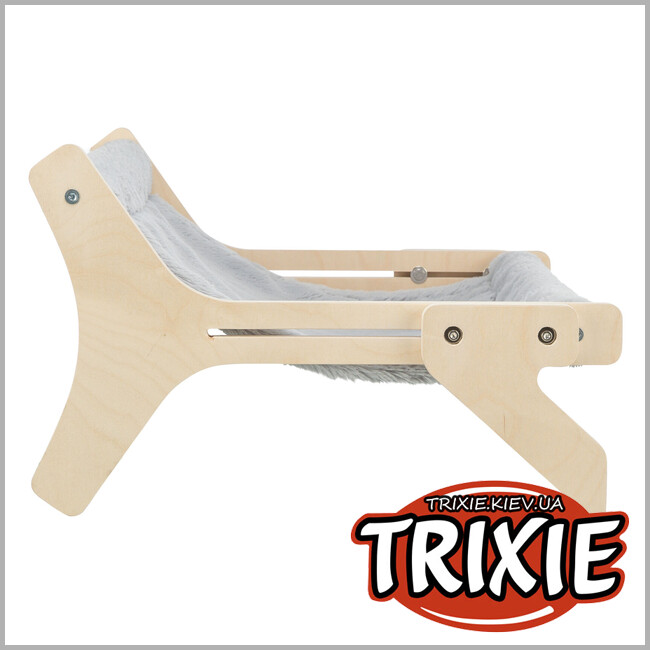 ТРИКСИ Украина - Гамак для кошек Trixie 43204 (дерево/плюш) (до 12кг), 47х24х38см, серый