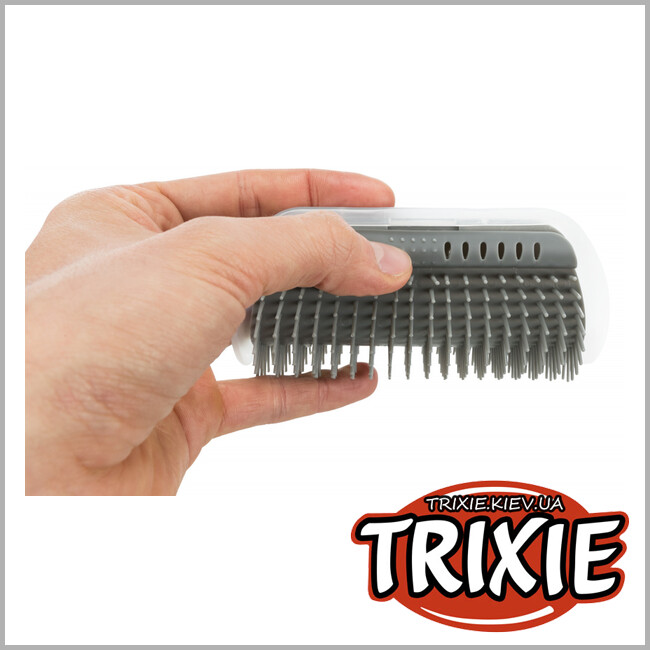 ТРИКСИ Украина - Массажная щетка с креплением на угол Trixie Corner Massage Brush (8*13см, серая)