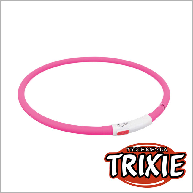 ТРИКСИ Украина - Ошейник светящийся USB TRIXIE (70см/10мм,розовый)