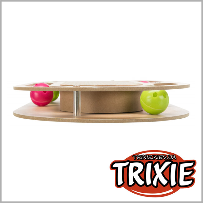 ТРІКСІ Україна - Дерев'яний драпак з іграшками Trixie Scratching Cardboard with Wooden Frame (46*4*25см)