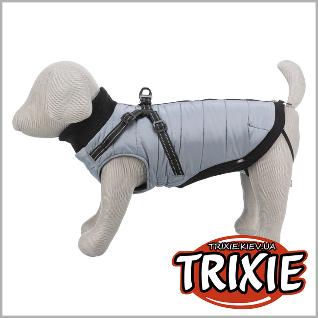 ТРИКСИ Украина - Пальто Trixie 680344 со шлейкой Pontis S: 36см, серый