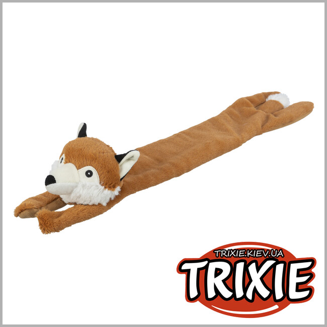 ТРИКСИ Украина - Игрушка Trixie 34823 Лиса со звуком и шелестом фольги полиэстер оранжевая 50см