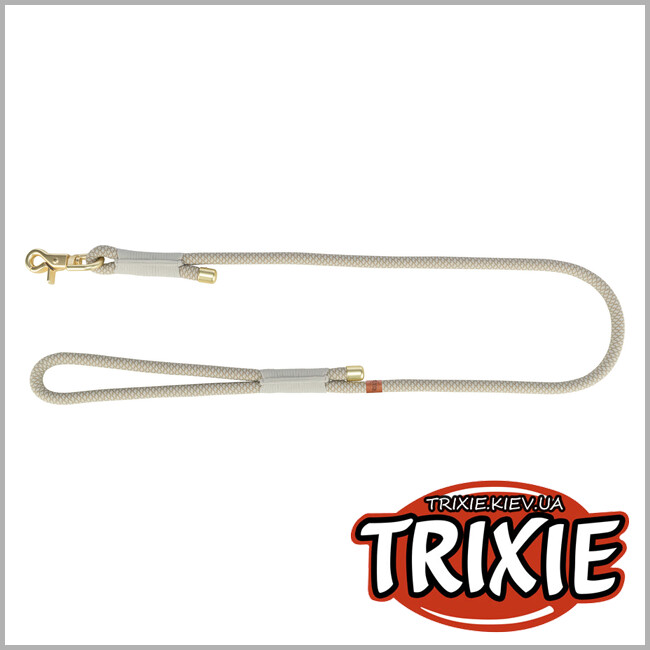 ТРИКСИ Украина - Поводок Trixie 1984019 "Soft Rope", M-L: 1.00м/10мм, сірий/светло-сірий
