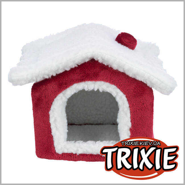 ТРИКСИ Украина - Рождественский лежак-пещера Trixie 92652 для хомяков/дегу, 23х18х24см, красный/белый