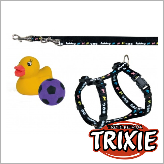 ТРИКСИ Украина - Поводок + шлея + 2 игрушки для щенков  TRIXIE- Coffee
