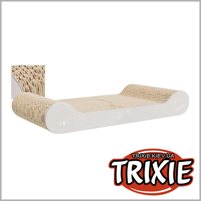 ТРІКСІ Україна - Дряпка для кошенят Trixie 48011 Junior з котячою м'ятою картон світло-сіра 38х6х18 см