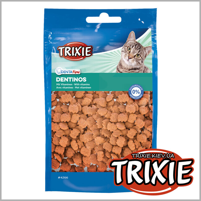 ТРИКСИ Украина - Дропсы лакомства для кошек Trixie 4266 Denta Fun Dentinos с витаминами 50г