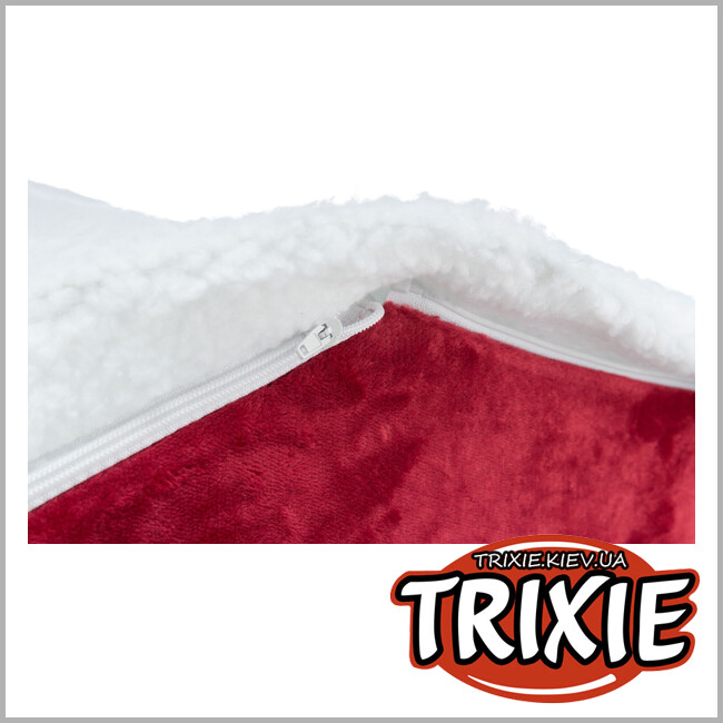 ТРИКСИ Украина - Лежак Trixie 92407 для собак Рождественский Nevio плюш/бараний мех/полиэстер/флис красный 35*45*38см