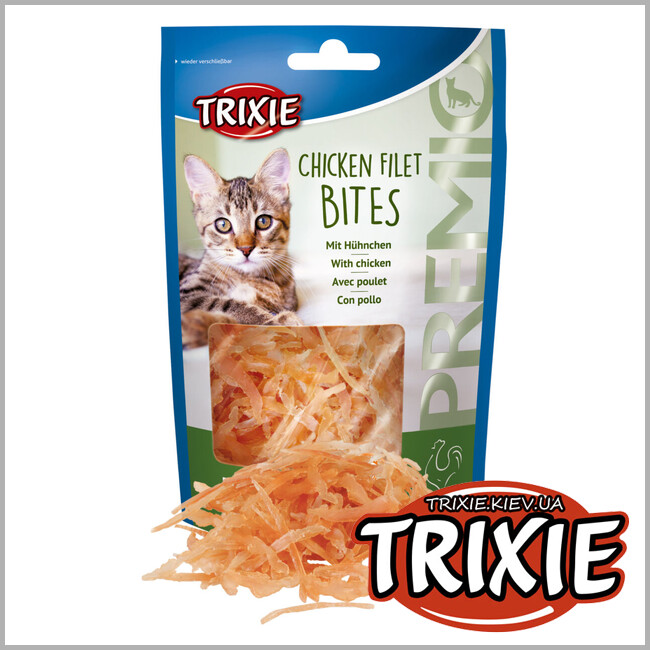 ТРИКСИ Украина - Лакомство для кошек Trixie 42701 PREMIO Chicken Filet Bites филе куриное 50г