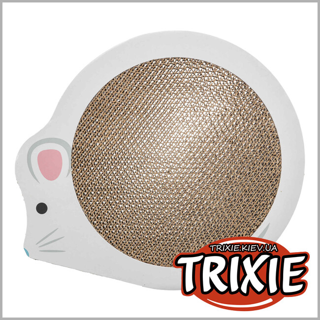 ТРІКСІ Україна - Дряпка для кошенят Trixie 48040 картонна в формі миші з котячою м'ятою 35х2,5х29,5 см біла