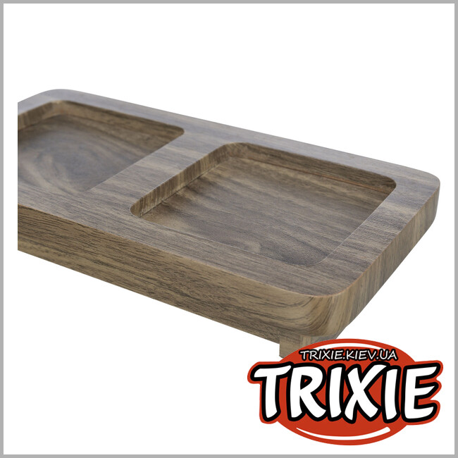 ТРИКСИ Украина - Миски на подставке "CityStyle" Trixie 24824 (керамика/МДФ, 2х0,4л/12х12 см/30х4х15 см), белый
