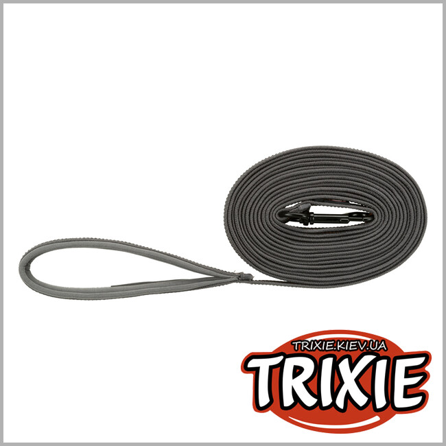 ТРИКСИ Украина - Прорезиненный поводок Trixie Fusion Tracking (серый/бирюзовый, M-XL, 3 m/17 mm*3 m)