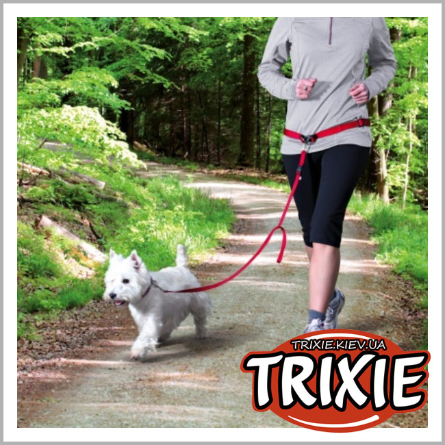 ТРИКСИ Украина - Поясной ремень с поводком TRIXIE (Размер ремня: 60-130 см/25 мм, Размер поводка: 1,20 м/15 мм)