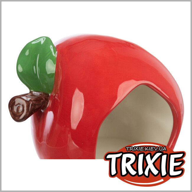 ТРІКСІ Україна - Будиночок-яблуко для хом'яків та мишей Trixie 61368 (кераміка), 13х10х10см