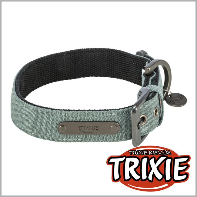 ТРИКСИ Украина - Ошейник для собак Trixie 1970716 CityStyle экстраширокий хлопок M–L 40–47 см 30 мм светло-зеленый