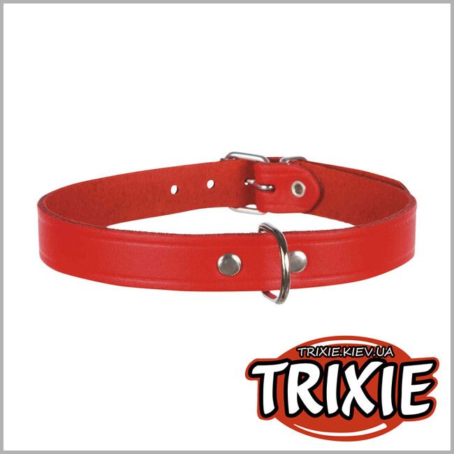 ТРИКСИ Украина - Ошейник кожаный для собак TRIXIE (Размер:24-29см/12мм, Цвет:красн)