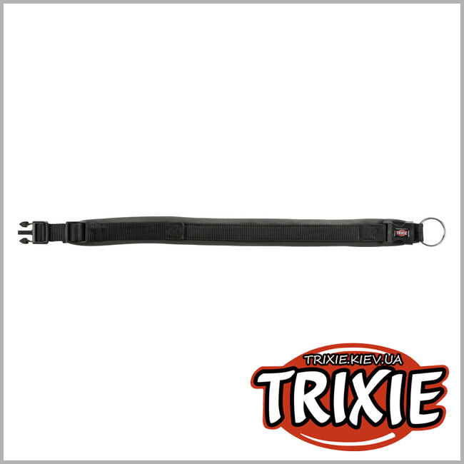 ТРИКСИ Украина - Ошейник Premium - TRIXIE с неопренов.подкладкой (L: 49–55см/25мм, черный/графит)