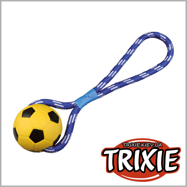 ТРИКСИ Украина - Футбольный мяч на петле для собак TRIXIE (Длина: 8см/35см)
